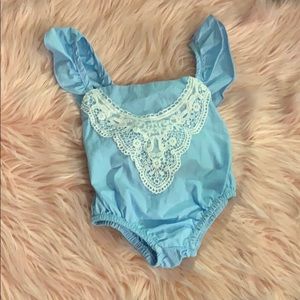 Blue lace onesie from boutique